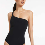 Jetset One Shoulder Swimsuit - Black - Simply Beach UK