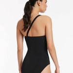 Jetset One Shoulder Swimsuit - Black - Simply Beach UK