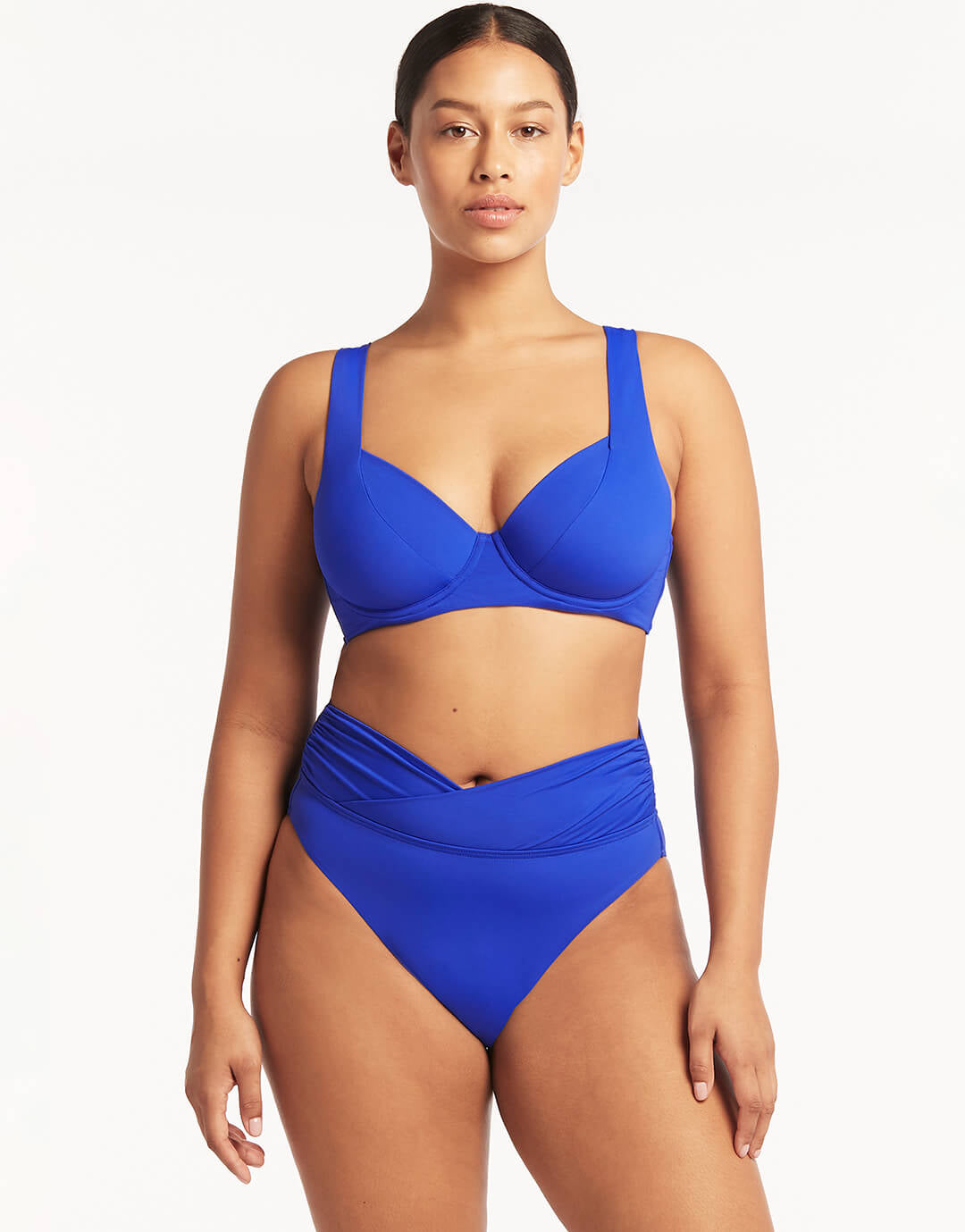 Essentials Wrap High Waist Bikini Pant - Cobalt - Simply Beach UK