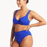 Essentials Wrap High Waist Bikini Pant - Cobalt - Simply Beach UK