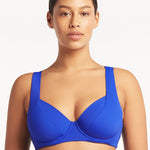 Essentials Underwired C/D Cup Bikini Top - Cobalt - Simply Beach UK