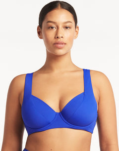 Essentials Underwired C/D Cup Bikini Top - Cobalt - Simply Beach UK