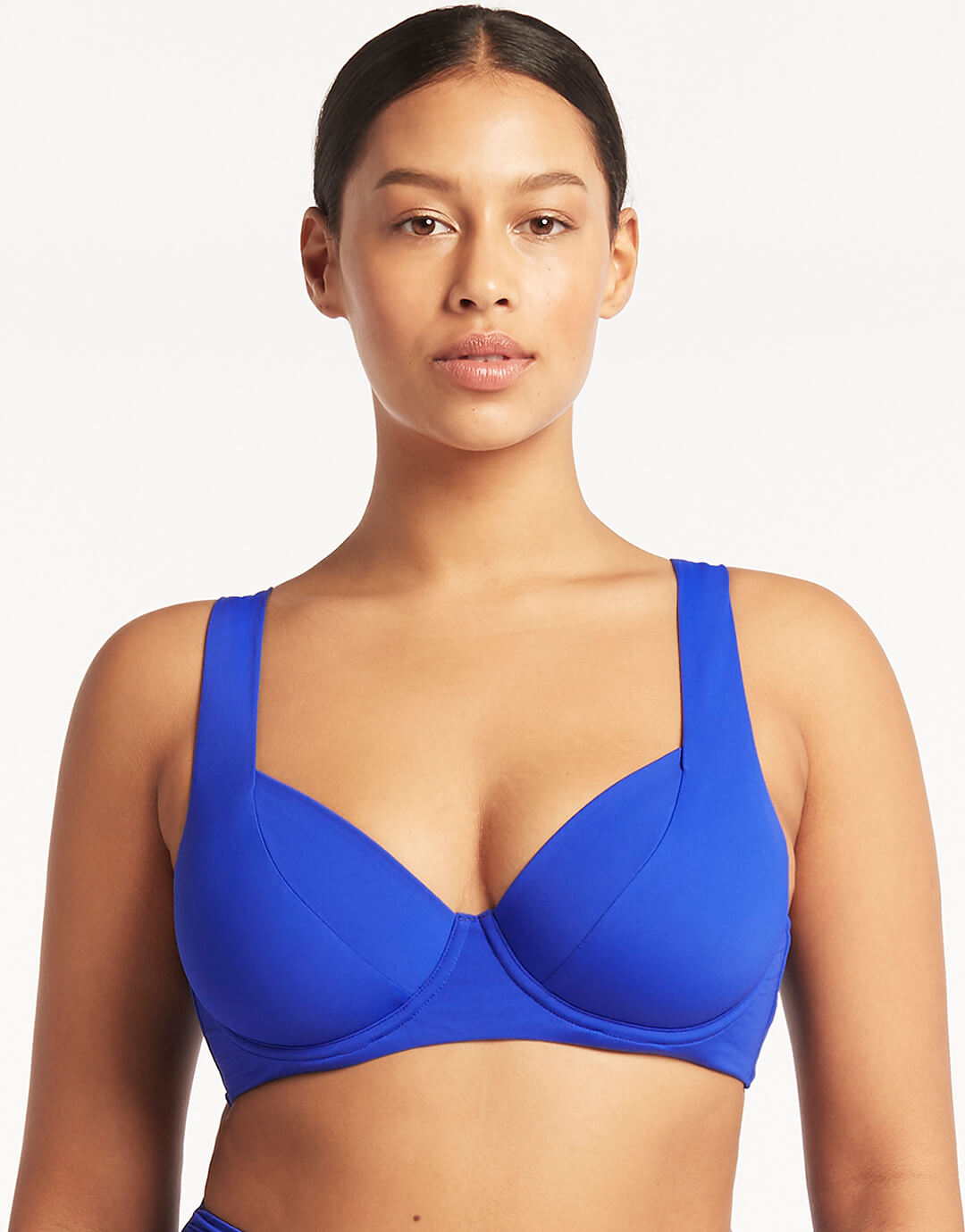 Essentials Underwired C/D Cup Bikini Top - Cobalt - Simply Beach UK