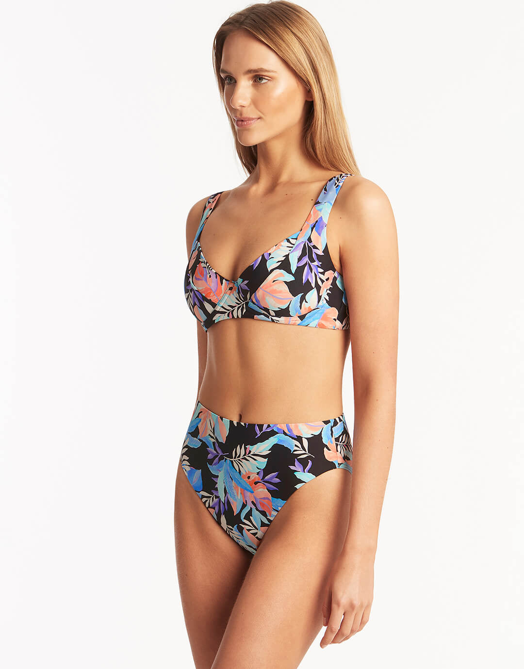 Botanica Underwired C/D Cup Bikini Top - Black - Simply Beach UK