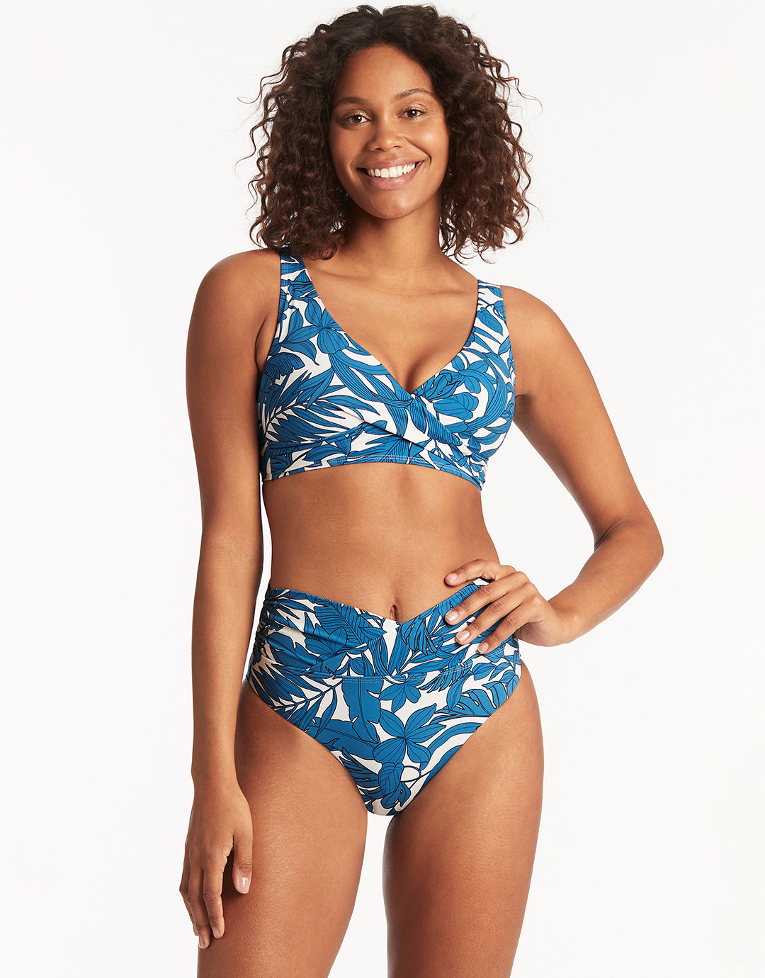 Retreat Wrap High Waist Bikini Pant - Lagoon - Simply Beach UK