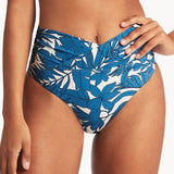 Retreat Wrap High Waist Bikini Pant - Lagoon - Simply Beach UK
