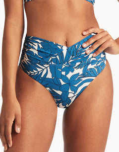 Retreat Wrap High Waist Bikini Pant - Lagoon - Simply Beach UK