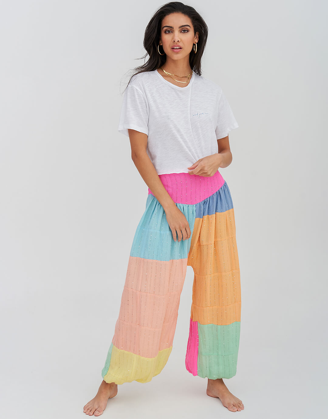 Sequin Aladin Pants - Pastels - Simply Beach UK