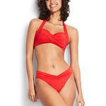 Seafolly Twist Soft Cup Halter Bikini Top - Chilli Red