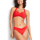 Seafolly Twist Soft Cup Halter Bikini Top - Chilli Red