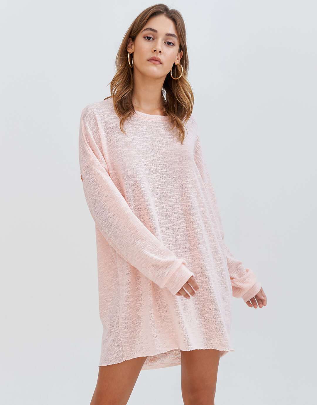 Slub Knit Open Back Dress - Peach - Simply Beach UK
