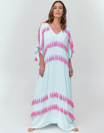 Silky Tassel Kaftan - Sky Blue - Simply Beach UK