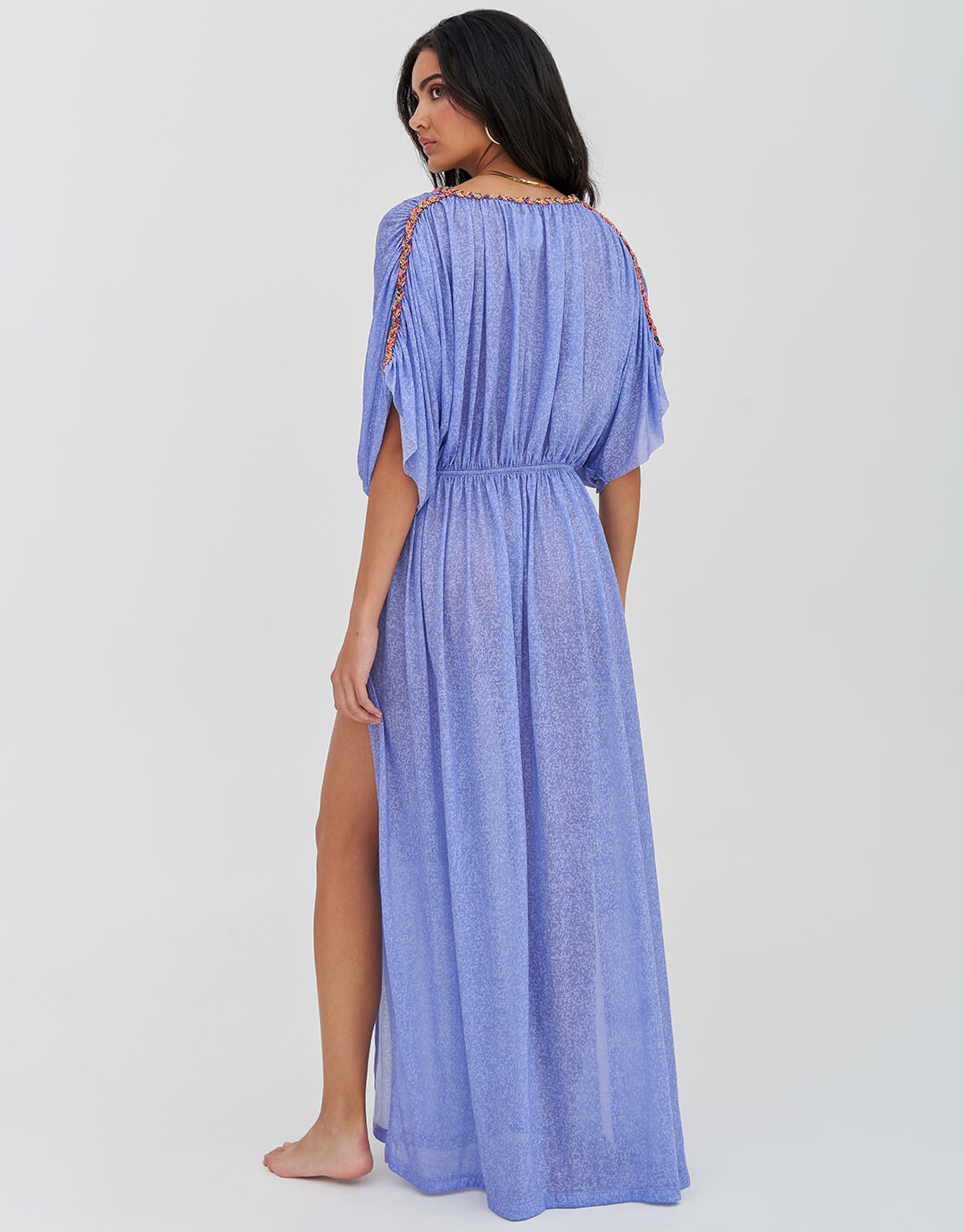 Tulum Braided Sleeve Dress - Periwinkle - Simply Beach UK