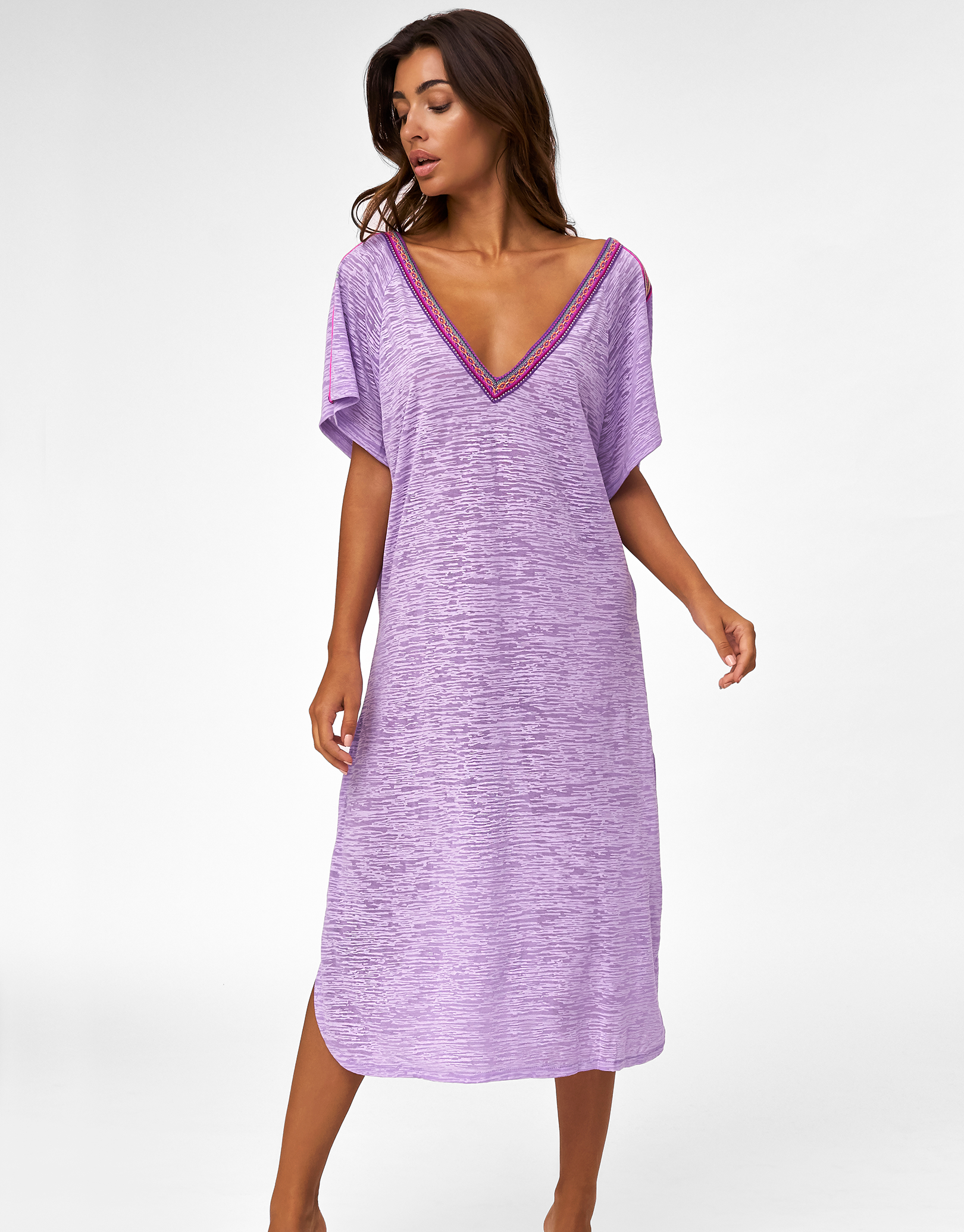 V Back Dress - Lavender