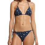 Watercult Denim Cues Tassel Tri Bikini Top