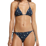 Watercult Denim Cues Tassel Tri Bikini Top