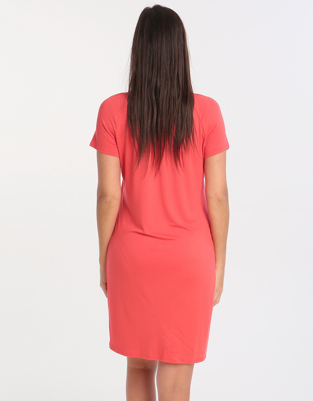 Charmor Necklace Detail Dress - Red