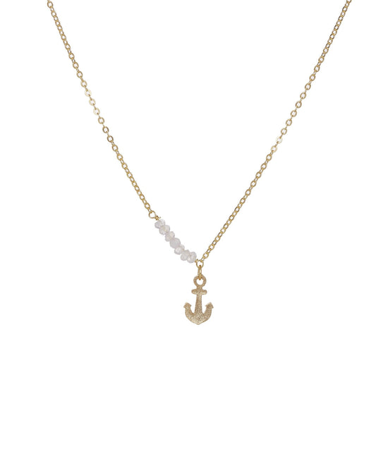 Set Sail Anchor Necklace - White - Simply Beach UK
