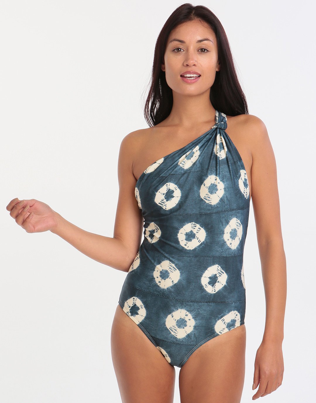 Lenny Niemeyer Padang One Shoulder Knot Maillot - Print