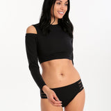 Seafolly Active Cold Shoulder Rash Vest - Black