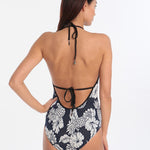 Seafolly Royal Horizon Deep V Maillot - Blue